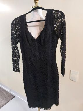 Long Sleeve Black Lace Sheath Dress
